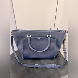 Tumi navy laptop bag - leather
